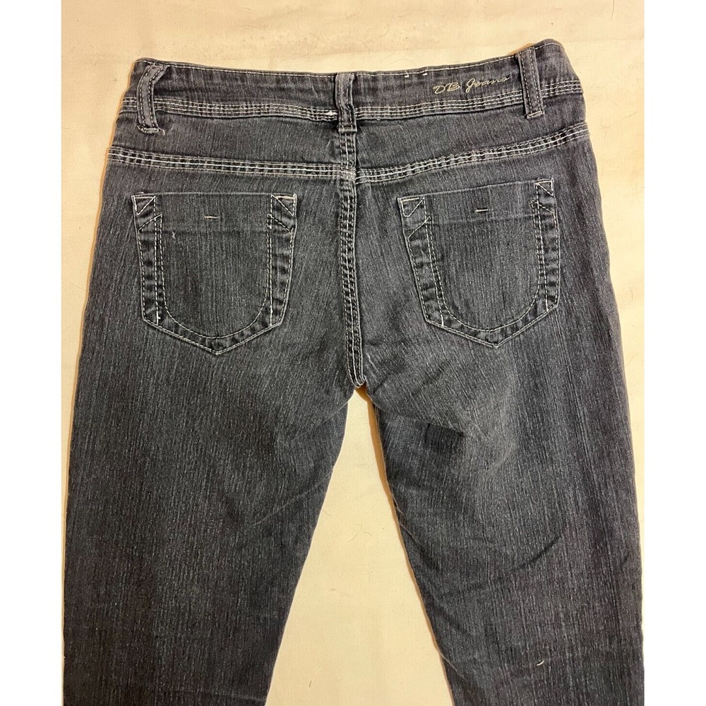 D&B Deep Blue Womens/Junior SZ 5 Charcoal Black Skinny Jeans Rhinestones E10 - Picture 6 of 7